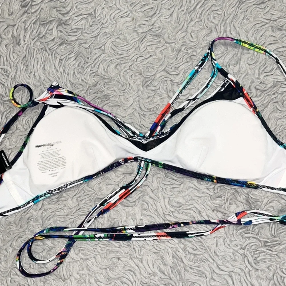 Express Bikini Swimsuit Swim Floral Mesh S Small M Medium New
